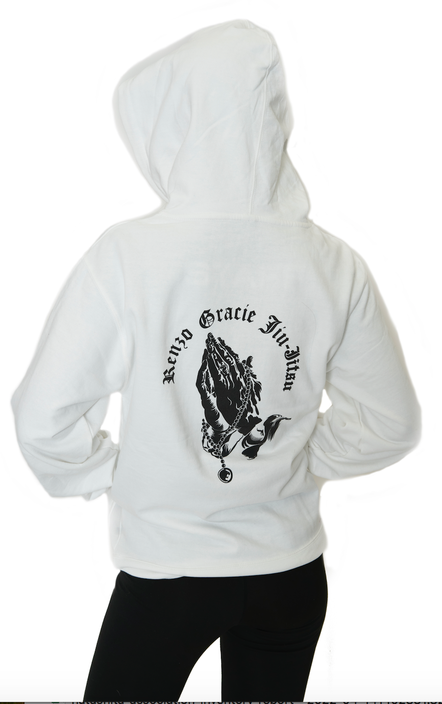 Renzo Gracie Pray for My Enemies Pullover Hoodie White